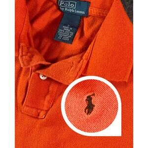 Ralph Lauren Classic Kid’s Polo Shirt - Youth Size 7 - Pony Logo - Orange Fall